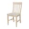 International Concepts 42 in Round Drop Leaf Pedestal Table with 4 Dining Chairs in Unfinished - 5 Piece Set K-42DPT-23B-C61-4 - alternate 3